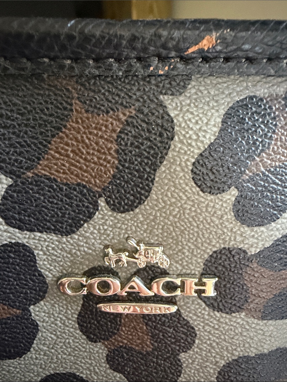 Coach Leopard Print Tote and Wallet Set - Brown/Black/Gray - Picture 7 of 15